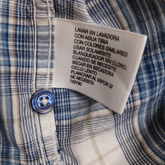 J. Ferrar‎ Shirt Men 2XL Tall Blue Short Sleeve Button Up Cotton - Picture 10 of 13